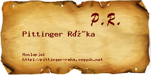 Pittinger Réka névjegykártya