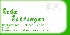 reka pittinger business card